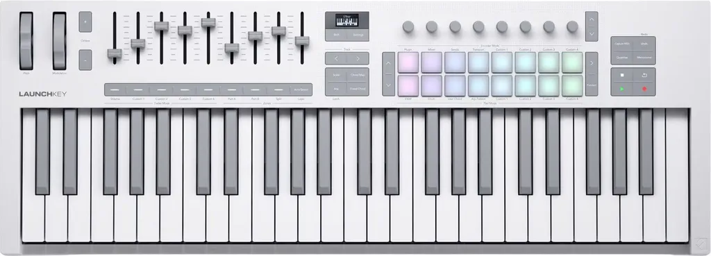Contrôleur MIDI Novation Launchkey 49 MK4 Blanc pour Ableton et Logic