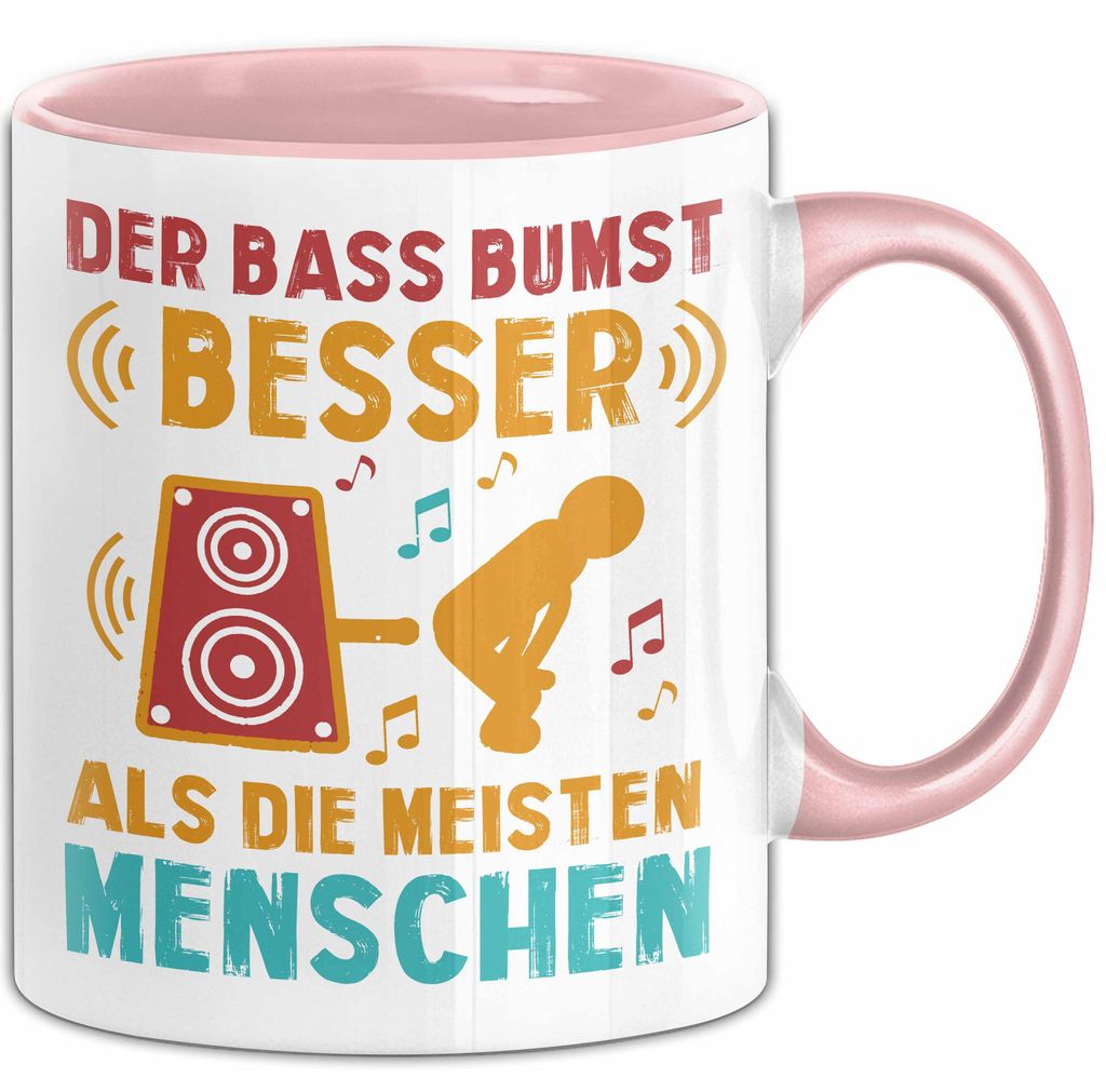 Open Air Musikkonzert Sarkasmus Tasse Geschenk Lustige Geschenkidee Spruch Der Bass Bumst Besser Als Die Meisten Menschen (Rosa)
