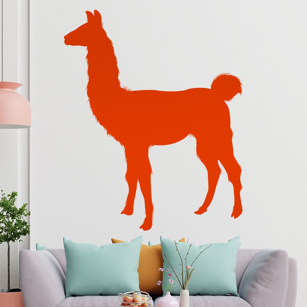 KIWISTAR Lama Alpaka Peru Bolivien Ecuador Wandtattoo in 6 Größen - Wandaufkleber Wall Sticker - Dekoration, Küche, Wohnzimmer, Schlafzimmer, Ba...