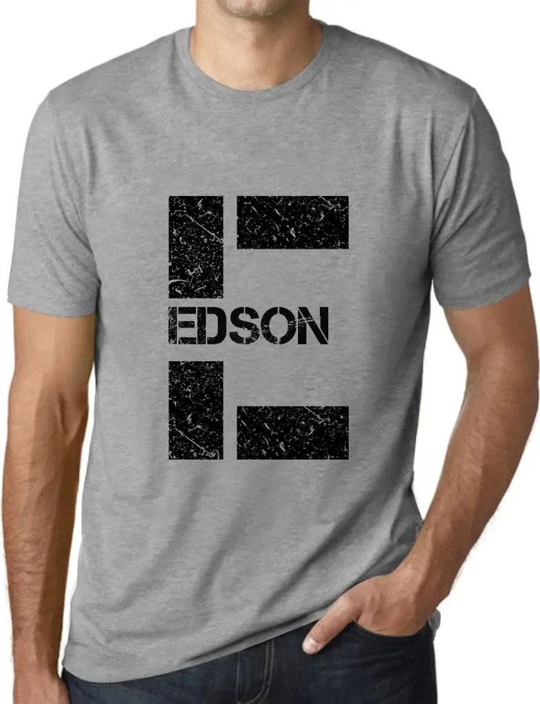 Herren Grafik T-Shirt Edson Öko-Verantwortlich Vintage Jahrgang Kurzarm Lustige Druck Geburtstag Geschenk Mann
