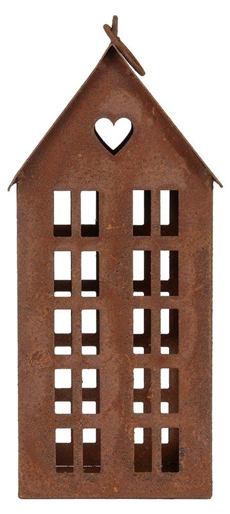 Clayre & Eef dekoratívny domček 13x11x30 cm hnedý kov Obrázok produktu 