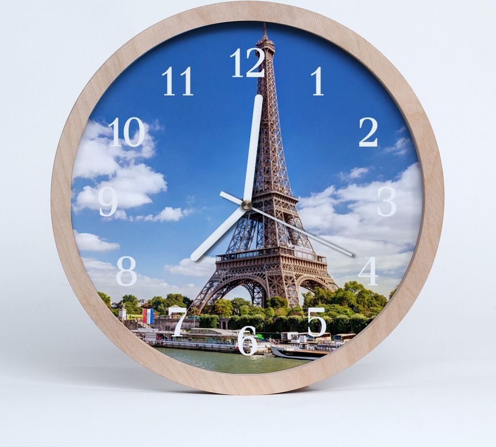 Holzuhr 20fi cm wanduhr - Eiffelturm Architektur