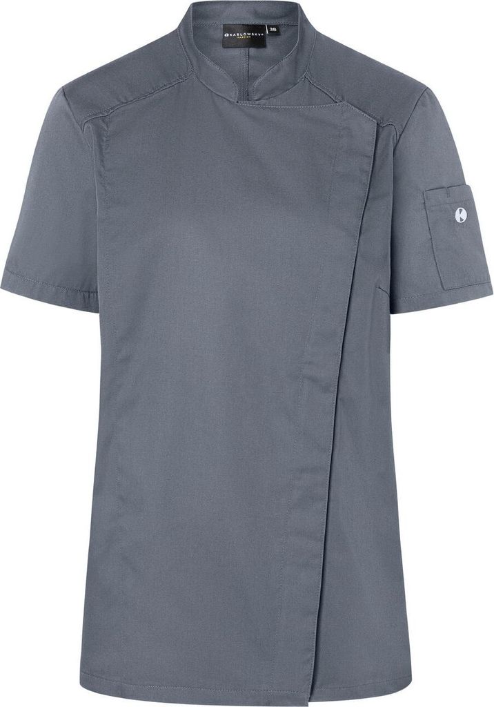 KARLOWSKY Damen Kochjacke Kurzarm Druckknöpfe Anthrazit 44