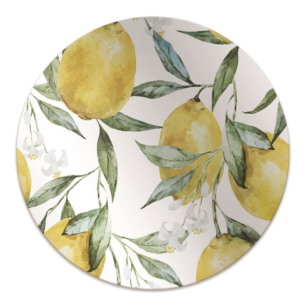 Rundmatte - Stuhlunterlage Bürostuhlunterlage - Rund Ø 100 cm - Bodenmatte - Fußmatte - Lackierte Zitronen