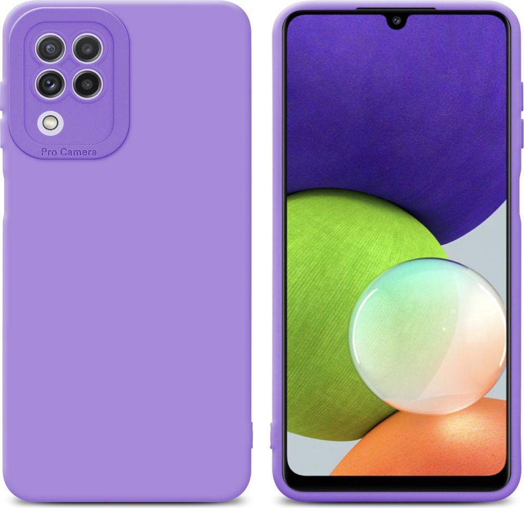 Cadorabo Hülle für Samsung Galaxy A22 4G Schutz Hülle in Lila TPU Silikon Etui Case Handyhülle