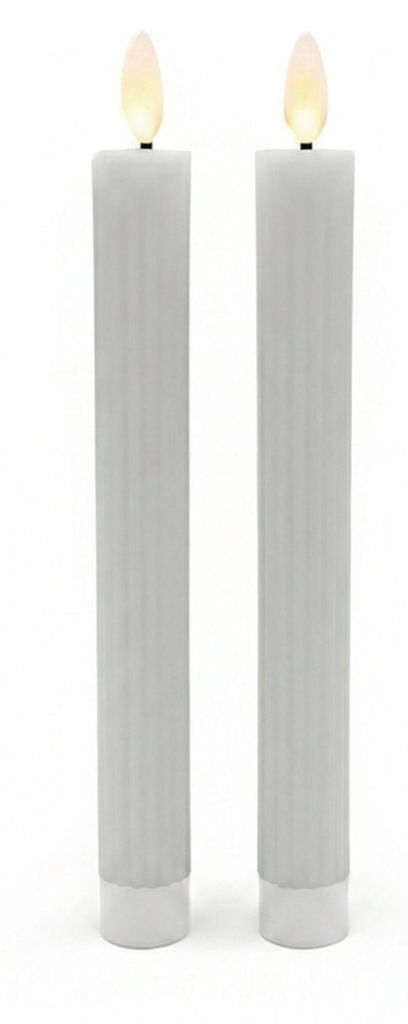 Candele a bastoncino LED Relaxdays, set da 2, A x P: 25 x 2 Immagine del prodotto 