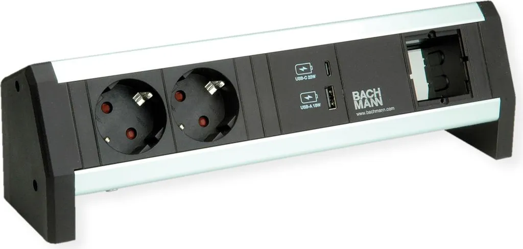 BACHMANN DESK 2 Prises de Courant et Chargeur USB A&C 22W 1xABD GST18