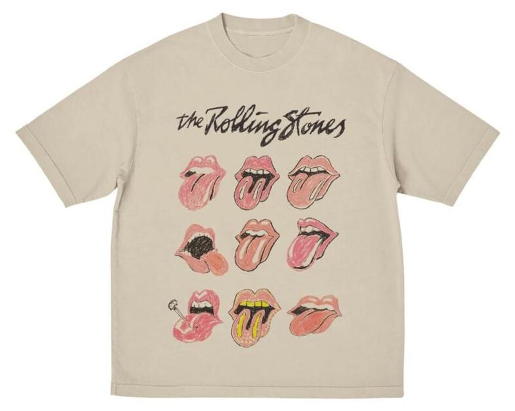 The Rolling Stones T-Shirt Herren Sketch Tongues beige XL