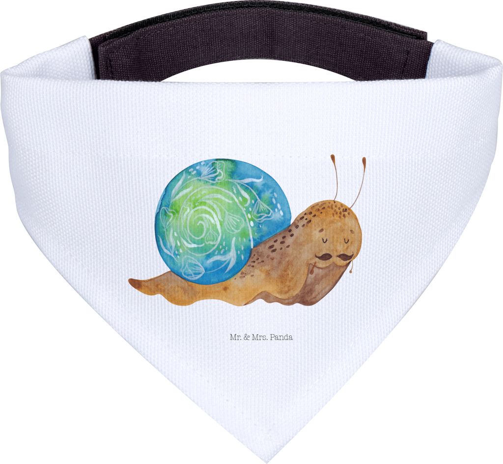 Mr. & Mrs. Panda Hunde Halstuch Schnecke Sir - Weiß - Geschenk, Lebenszeit, Lebensmut, Schnecken, Hunde-Halstuch, Hundehalstuch, Lustige Sprüche,...