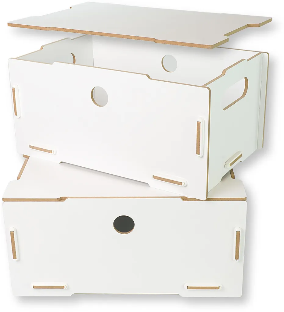 Optimisez votre Espace avec ce Lot de 2 Boîtes de Rangement en MDF