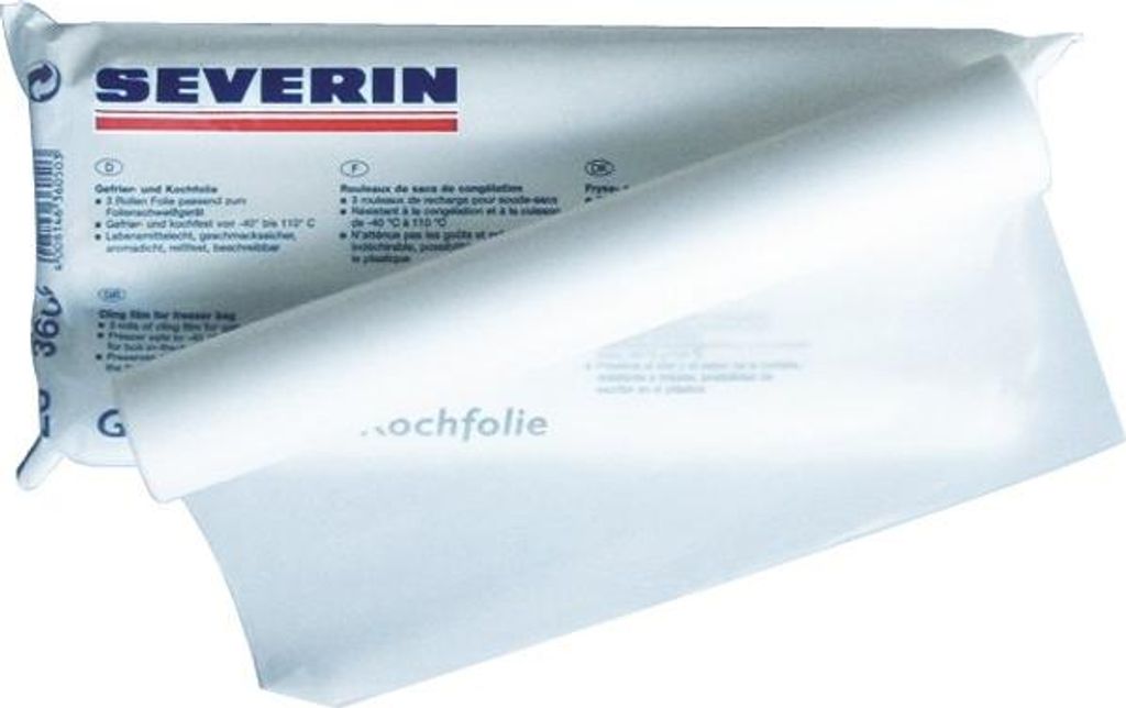 A roll of white sealing film, likely for food preservation, packaged with branding.