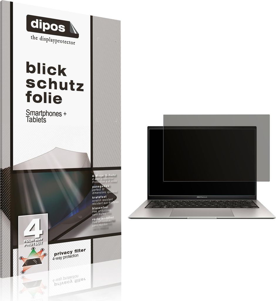 Blickschutzfolie für Asus ZenBook S 13 OLED UM5302L matt Schutzfolie Folie Display Schutz dipos