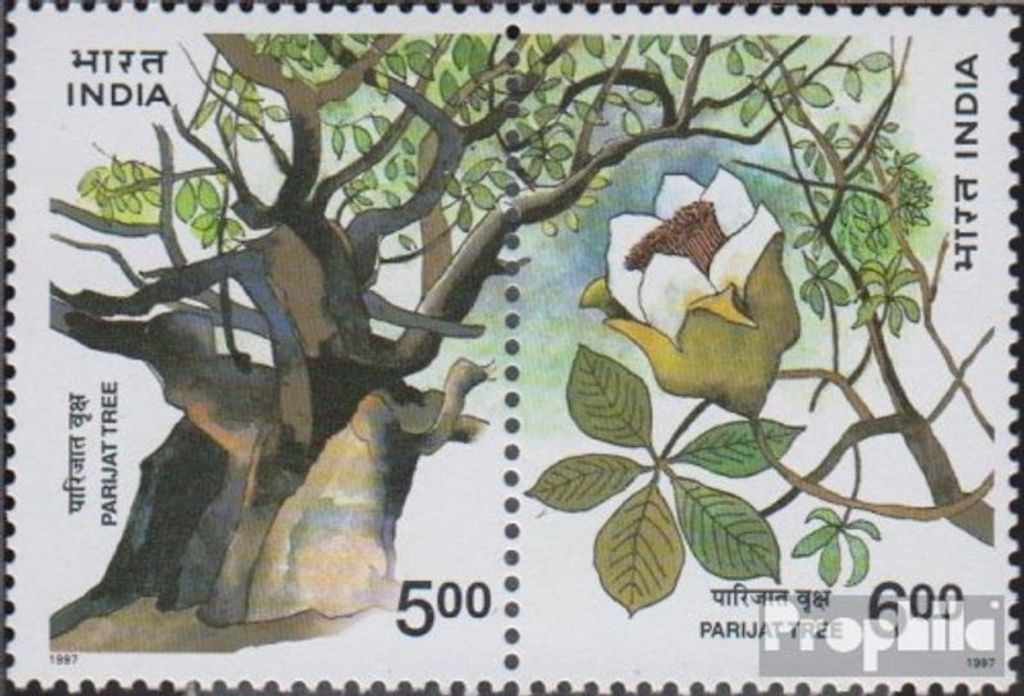 Briefmarken Indien 1997 Mi 1541-1542 Paar (kompl.Ausg.) postfrisch Parijatbaum