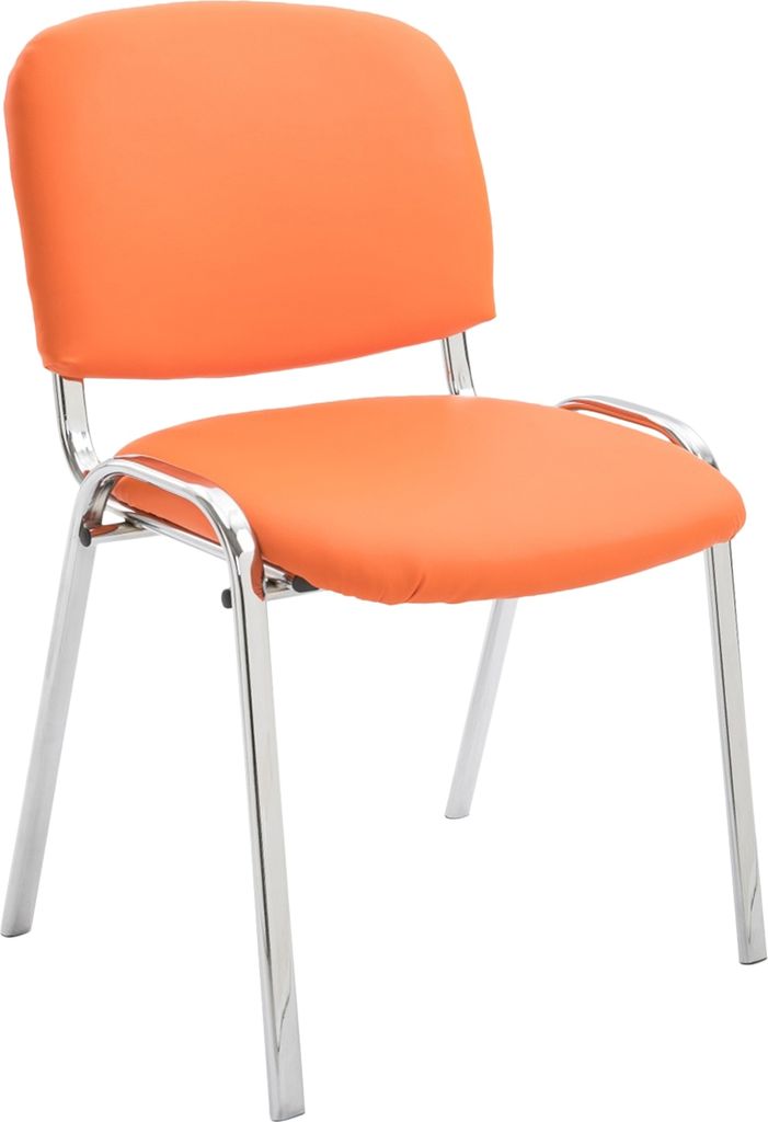 CLP Stuhl Ken Chrom Kunstleder stapelbar und mit modernem Design Farbe orange