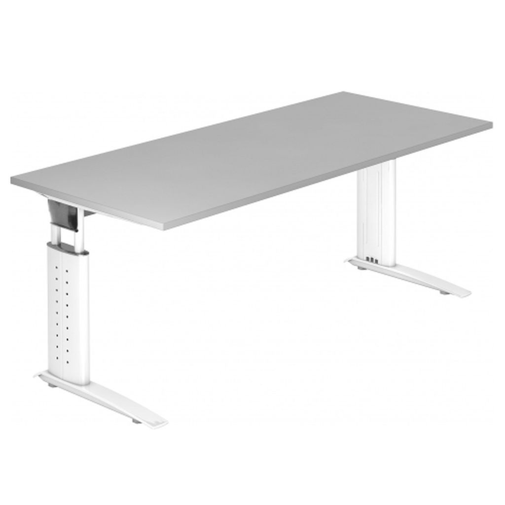 UNDA 19 W - 180 x 80 höhenverstellbar Grau/Weiß Produktbild 
