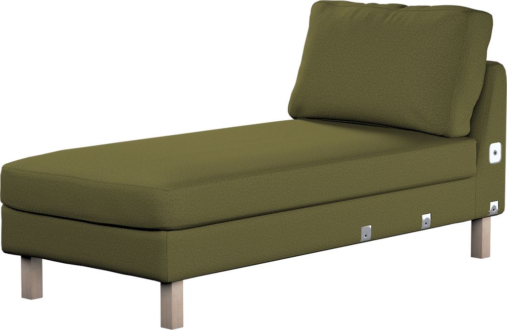 Dekoria Bezug für Karlstad Recamiere Zustellsofa, kurz, olivgrün, Bezug für Karlstad Recamiere Zustellsofa
