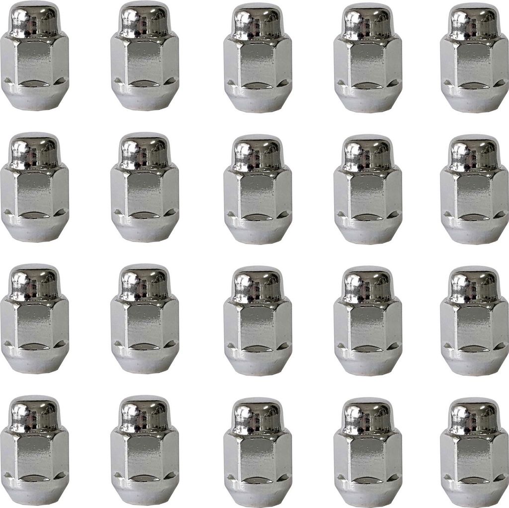 20x Radmutter M12x1,25 Kegelbund geschlossen 60° chrom 34 mm | Schlüsselweite 21 mm kompatibel mit Nissan 100NX