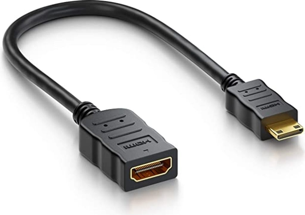 Adapter Flexi HDMI Typ A weiblich - mini HDMI Typ C männlich für flexiblen Anschluss