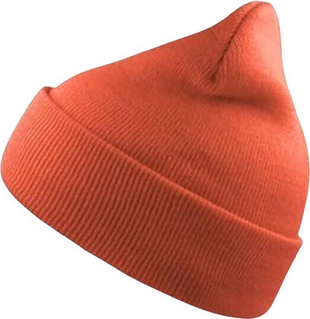 Atlantis Wind Doppel Skin Beanie mit Umschlag AB228 (Einheitsgröße) (Koralle)