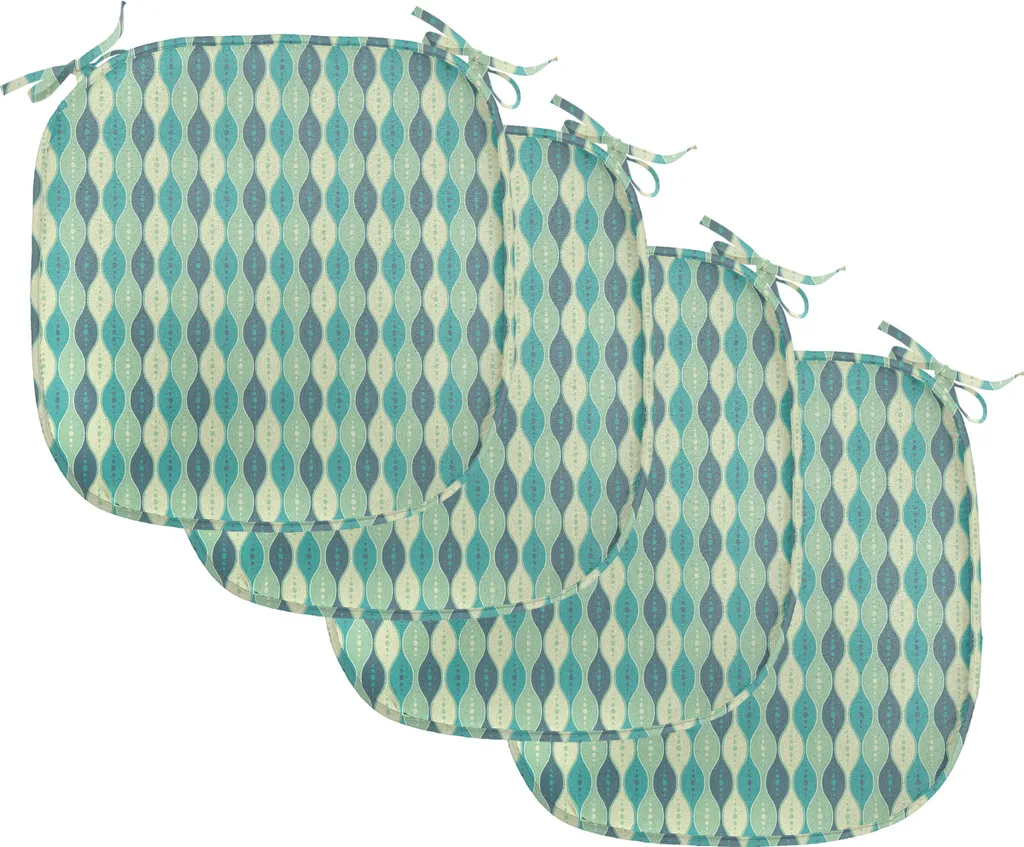 Coussin de Chaise Anti-Glisse et Anti-Tache - Lot de 4 Galettes 40x40 cm