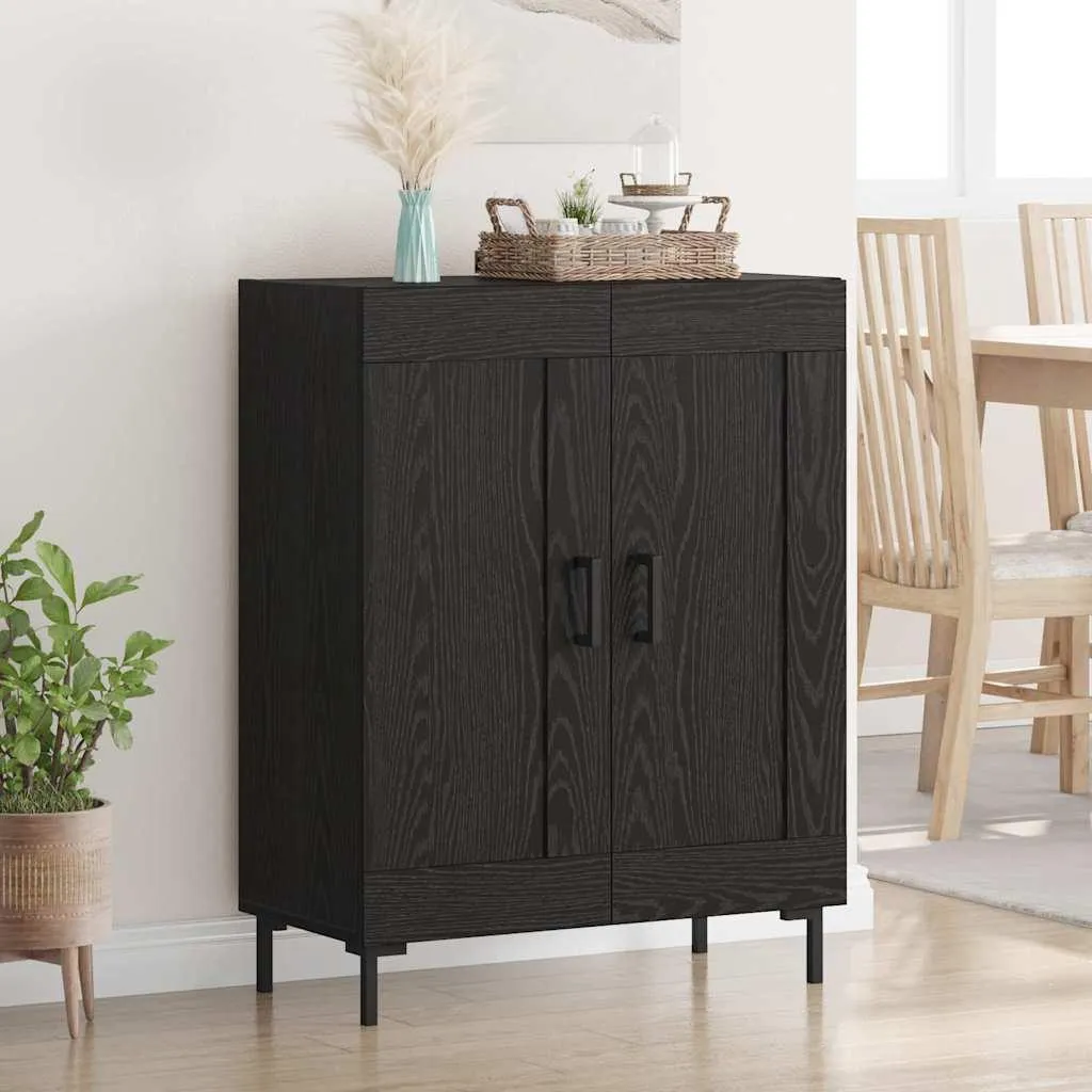 vidaXL Mobiletto Rovere Nero 69,5x34x90 - Organizer Casa e Cucina