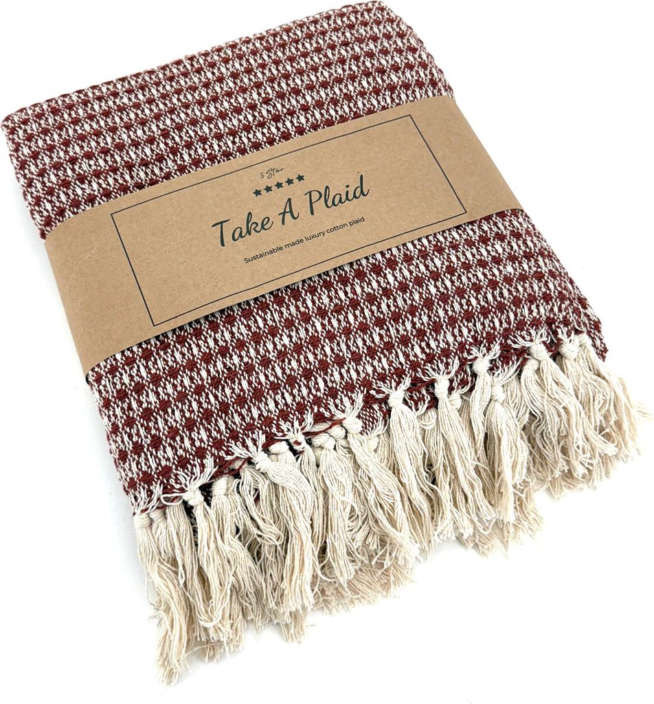 Heimtexland Hochwertige Strick Kuscheldecke Fransen Wohndecke Boho Wolldecke 100% Baumwolle Sofadecke 180x130 weich und warm Strickdecke natur T...