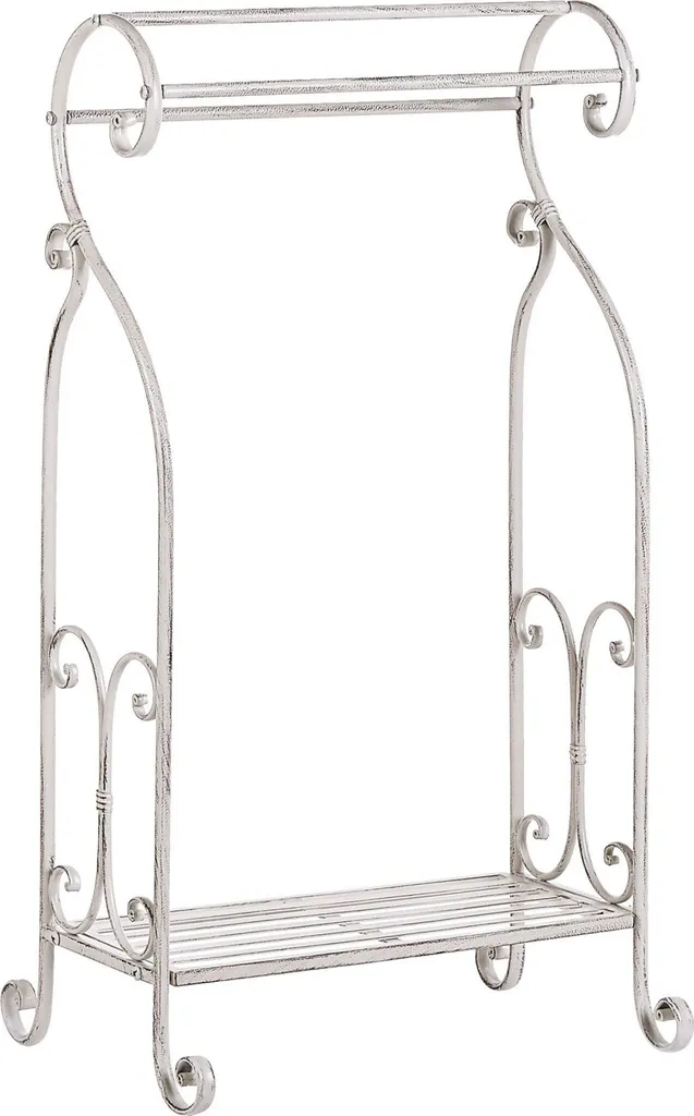 Porte-serviettes BELIANI blanc sur pied style antique et rétro vintage
