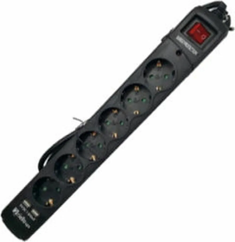 Multipresa Riello THUNDER 6002 USB Nero: Stop a Sovraccarichi e Disordine