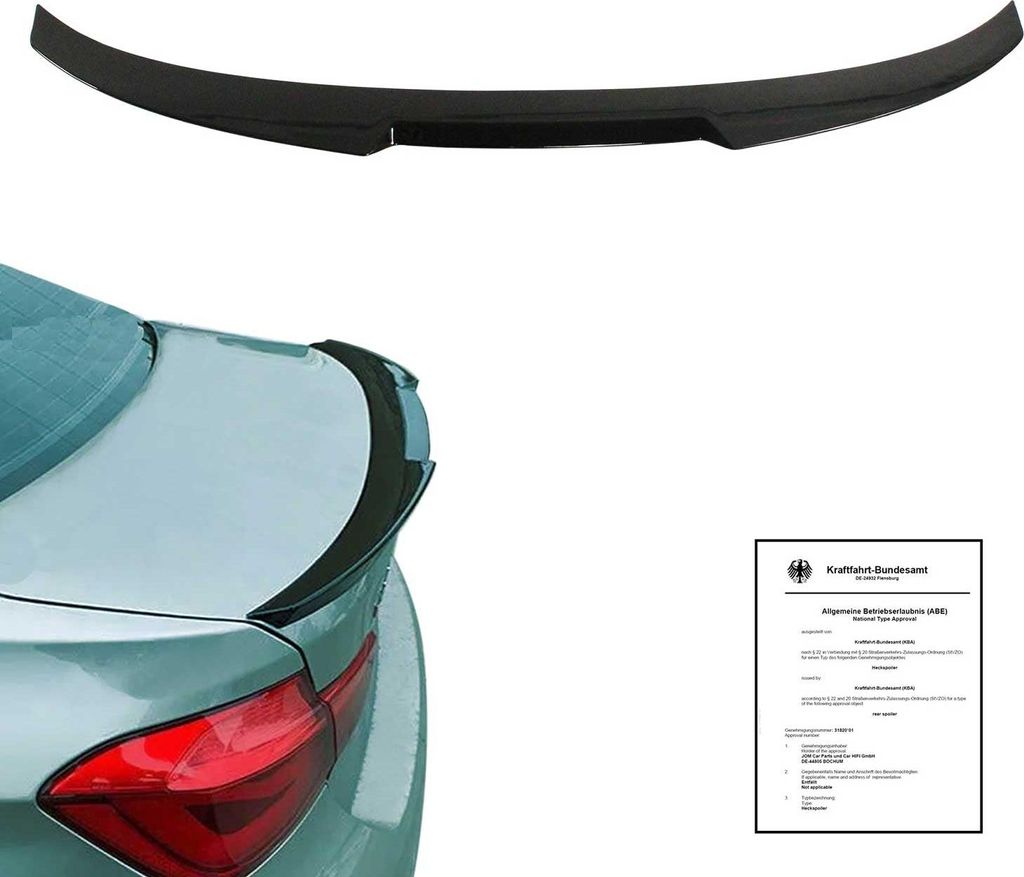 JOM Heckspoiler Dachspoiler für BMW 3er (F30) Limo 2011-2019 schwarz glänzend