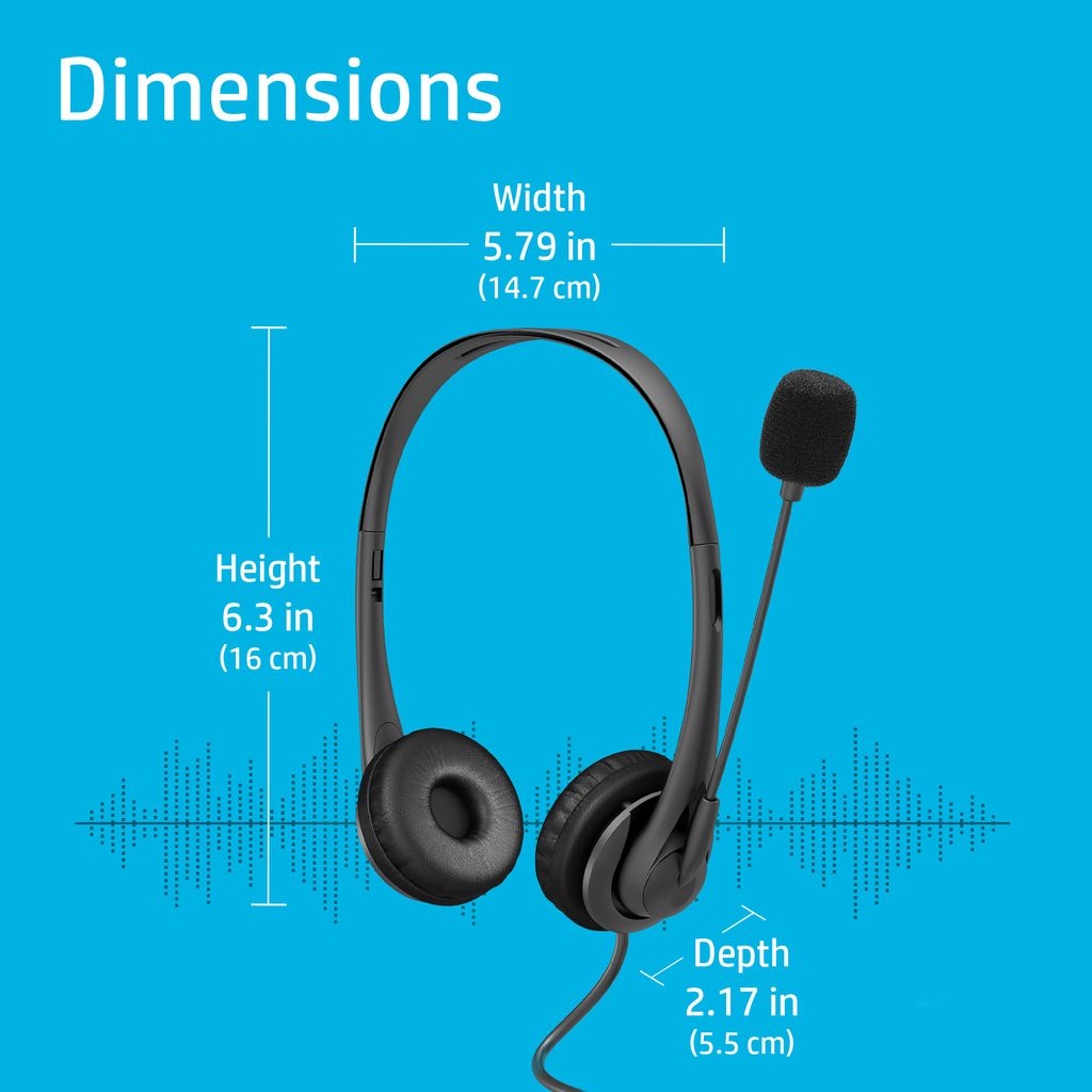 HP Stereo-Headset G2 (USB Typ A) | 1,8 m Kabellänge | 95 g | Schwarz