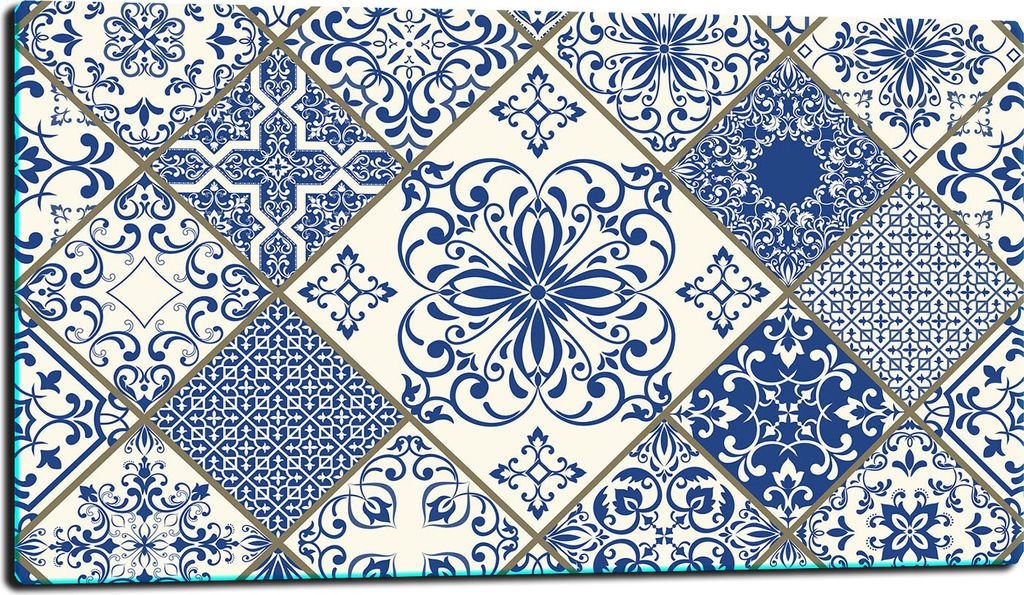 Herdabdeckplatte Glaskeramikkochfeld-Abdeckung Spritzschutz Glas 80x52 Mosaik