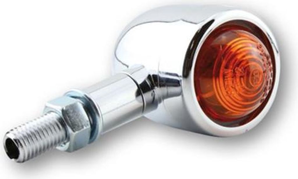 HIGHSIDER Smart Old School Typ 1 Glühbirne Blinker Körper Chrom / Linse Orange (Paar), vorne & hinten
