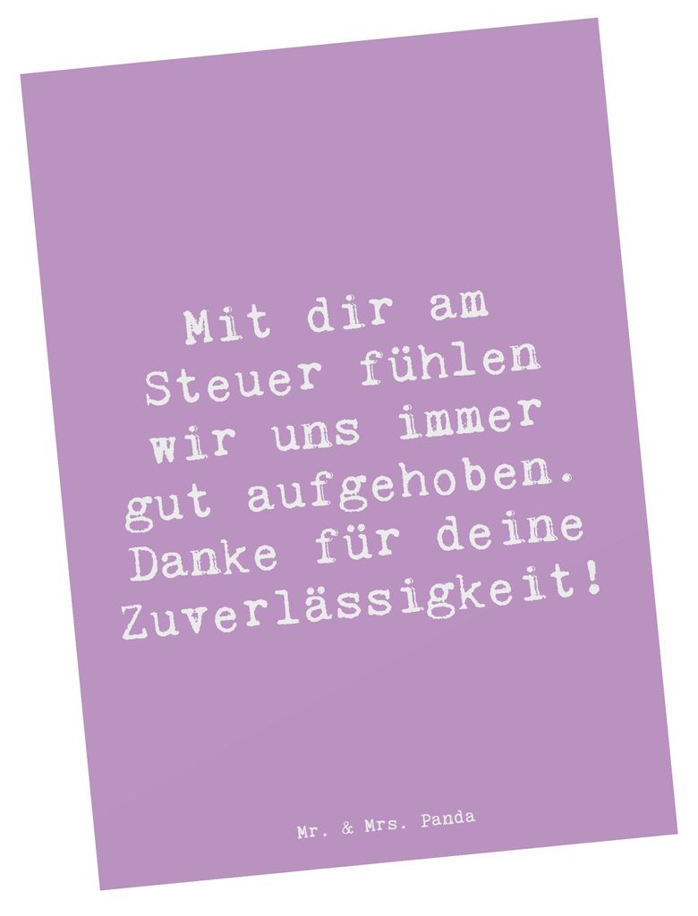 Mr. & Mrs. Panda Postkarte Spruch Busfahrer Sicherheit - Lavendeltraum - Geschenk, Hingabe, Grußkarte, Ansichtskarten, Fotokarte, Postkarten, beso...
