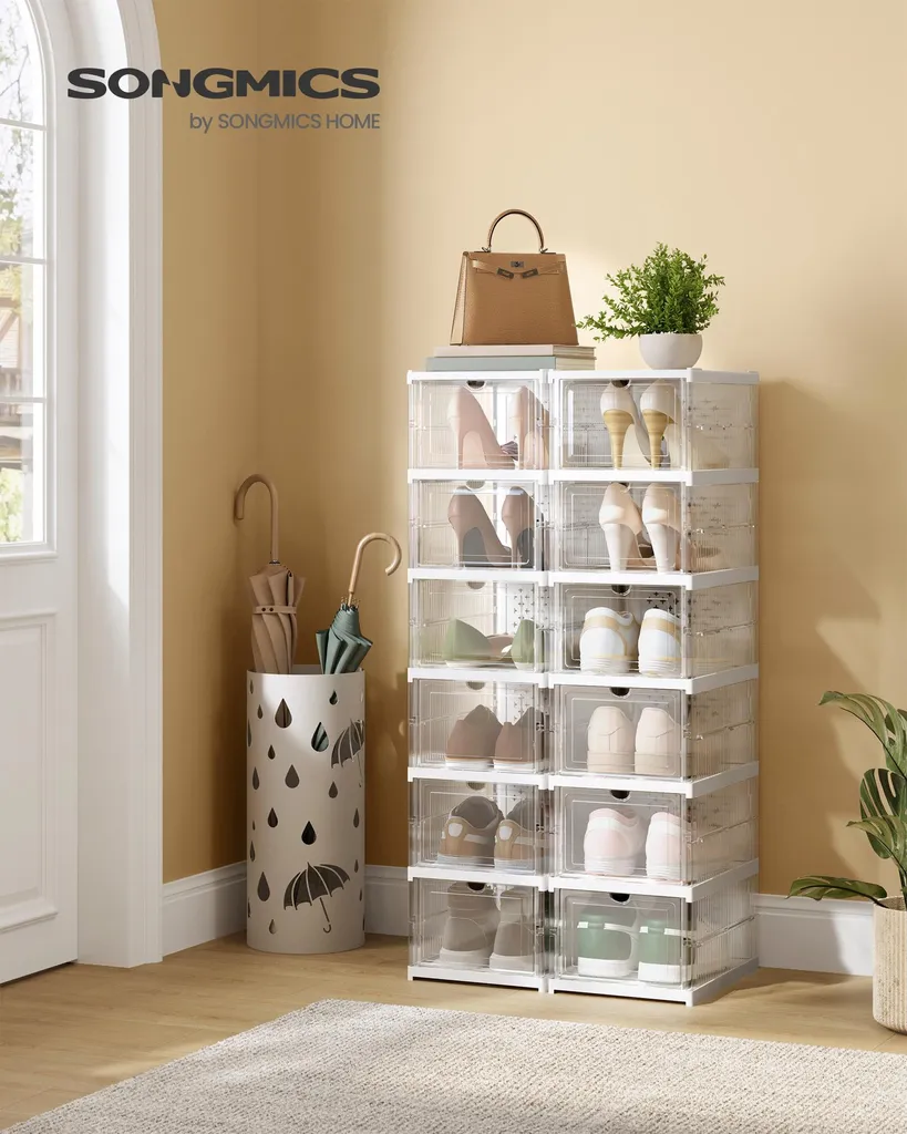 Organisateur de chaussures pour placard et dressing - 2 boîtes blanc