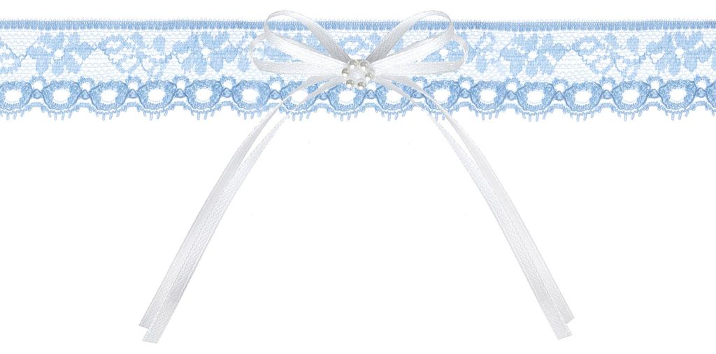 Strumpfband zur Hochzeit mit Schleife & Perlen Hellblau Produktbild 