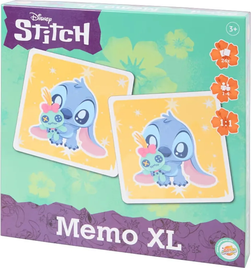 Jeu de mémoire Lilo et Stitch avec 24 grandes pièces incassables XL