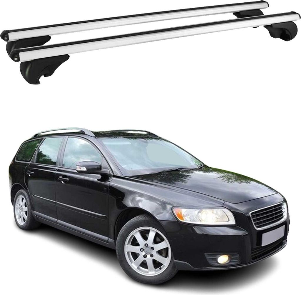 Dachträger für Volvo V50 2004-2012 Gepäckträger Grundträger Aluminium Silber 2x