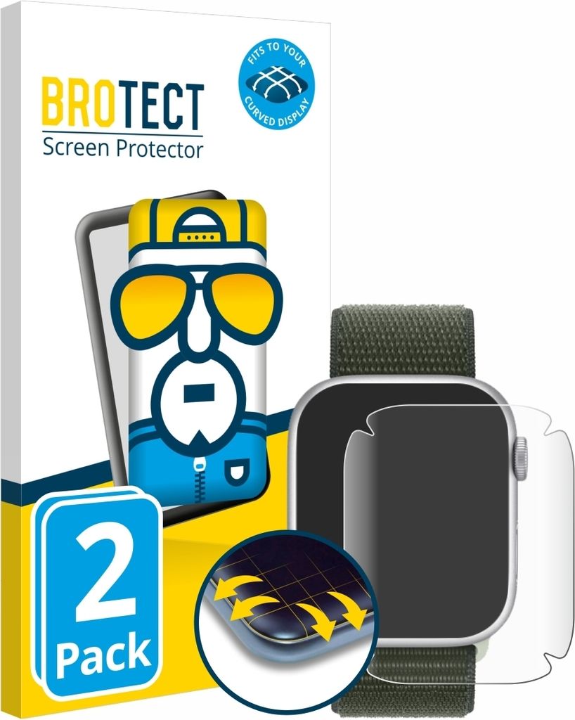 2x BROTECT Fullscreen Schutzfolie für Apple Watch Series 9 Produktbild 