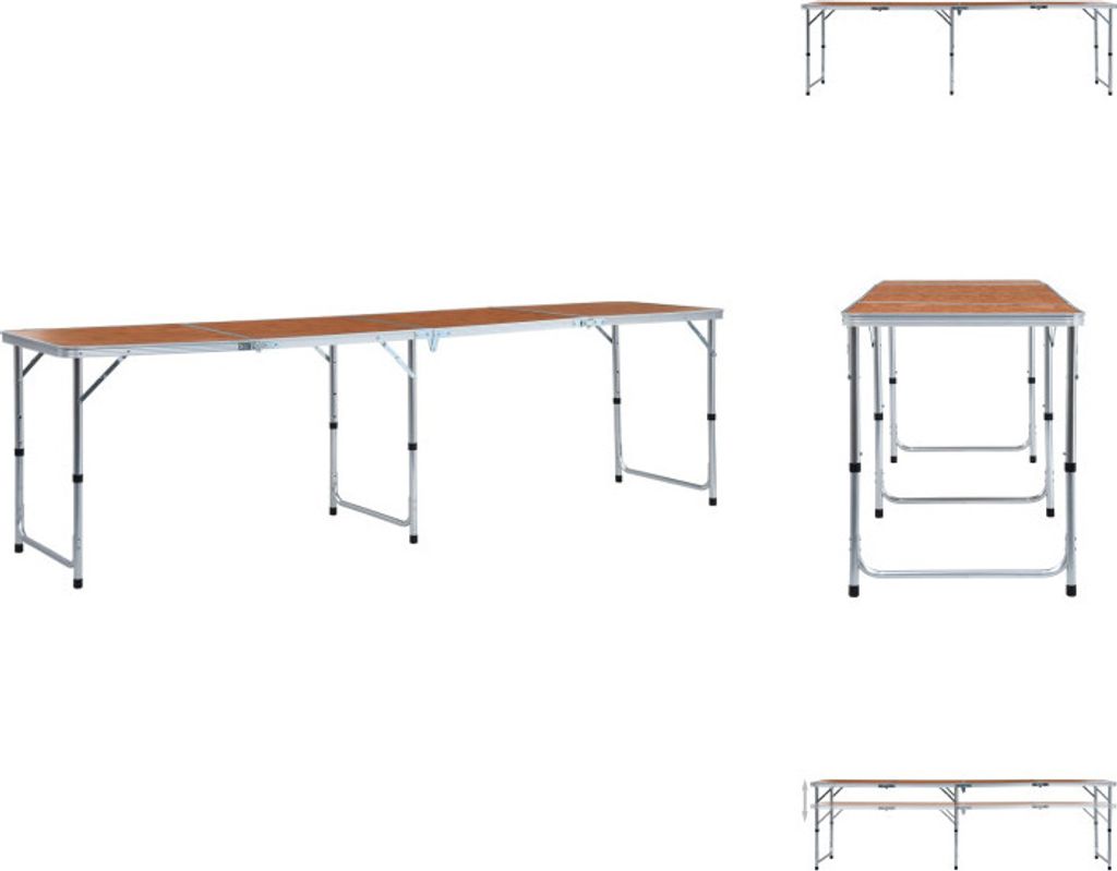vidaXL Klappbarer Campingtisch Aluminium 240 x 60 cm -  Produktbild 