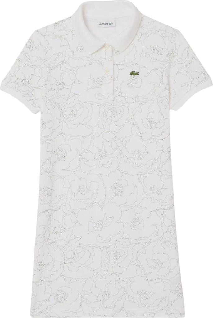 Lacoste - Kleid für Kinder, Rundum bedruckt, Weihnachten GT12051 (116) (Weiß)