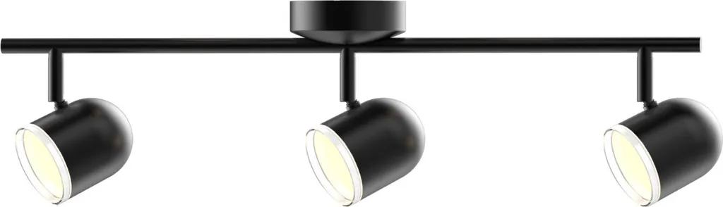 Luminaire de plafond LED RAWI 1275 lumens en métal noir finition mat 60cm