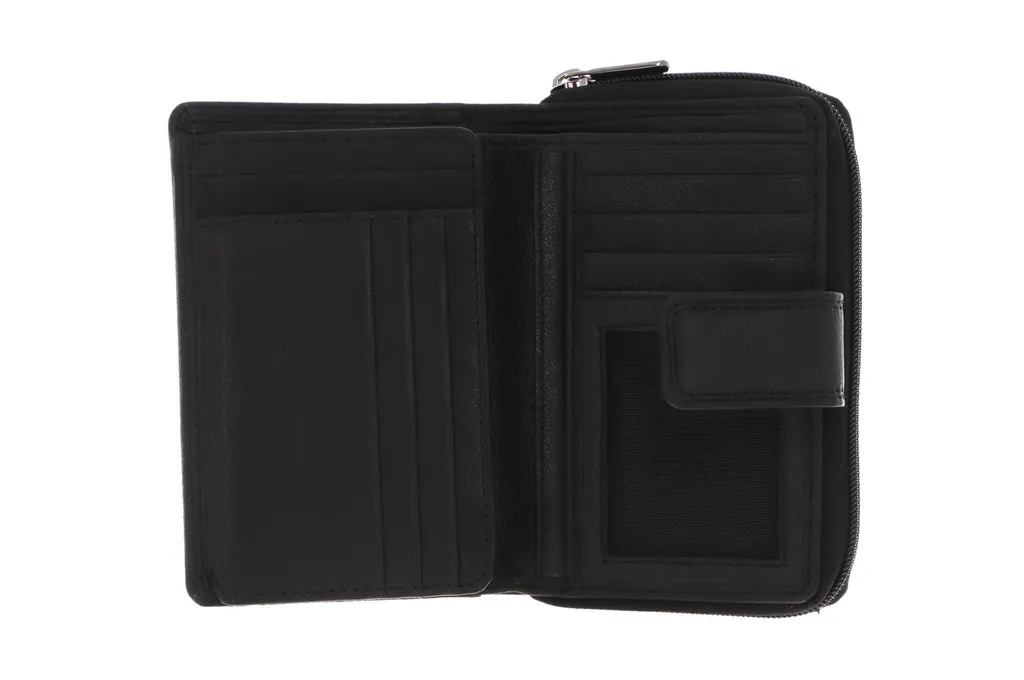 Portafoglio Nero Mano Giulia - Vera Pelle Donna con Zip e 10 Slot - 3