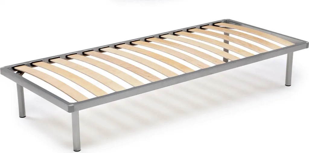 Sommier 80x200 cm Gris Abalui - Fabrication Italienne et Lattes Confort
