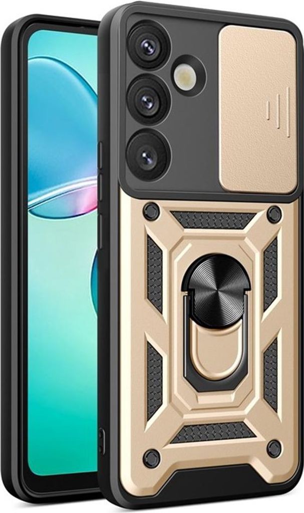 Samsung Galaxy A57 Hülle - Coverup Armor Ring Ständer Back Cover mit Kamera Schutz - Gold