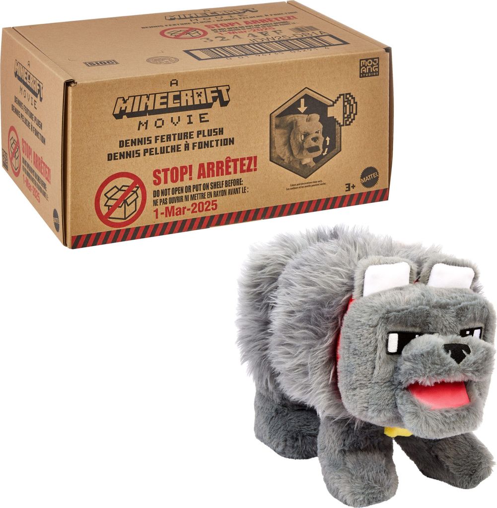 Mattel Plyšová hračka A Minecraft Movie Dennis the Wolf se Obrázek produktu 