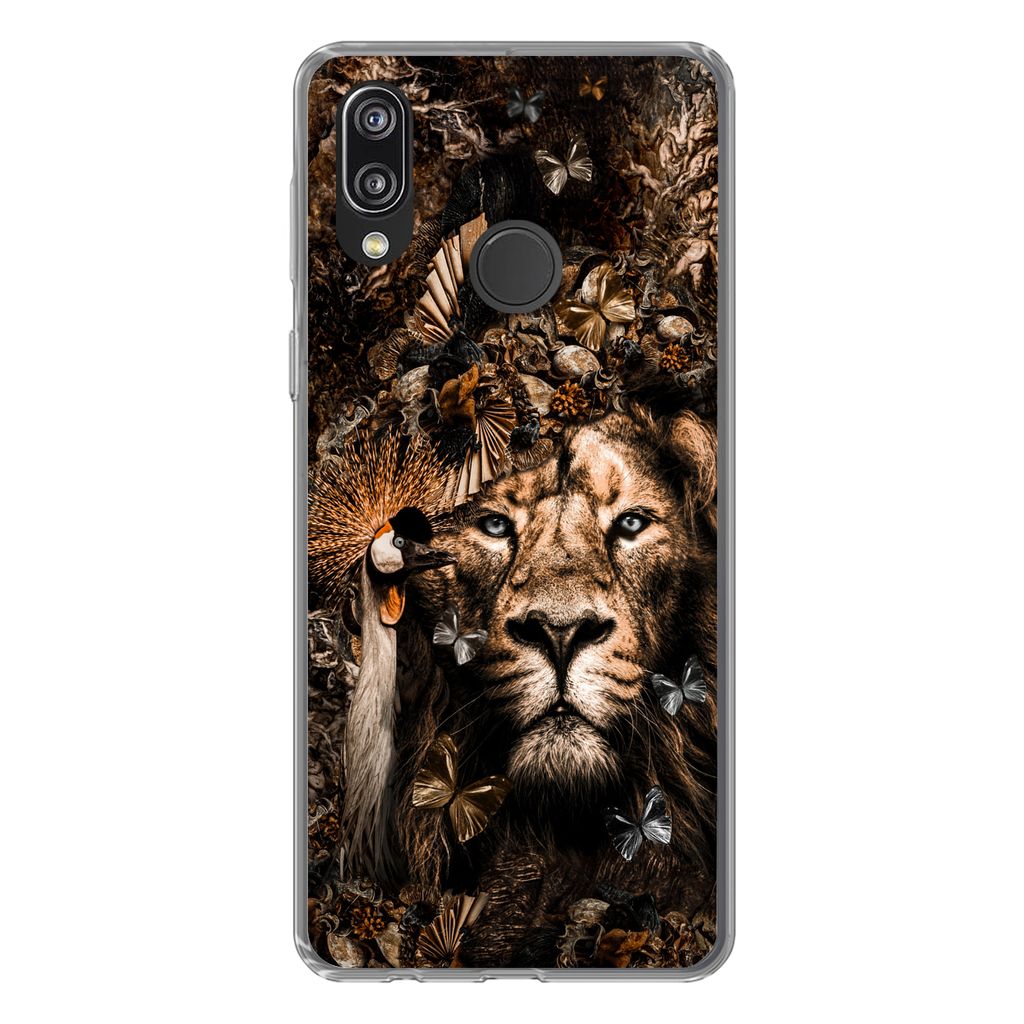 MuchoWow Handyhülle Schutzhülle Hülle für Huawei P20 Lite (2020) Tiere - Collage - Schmetterling Silikon Softcase Handy Hülle - Kartenhalter