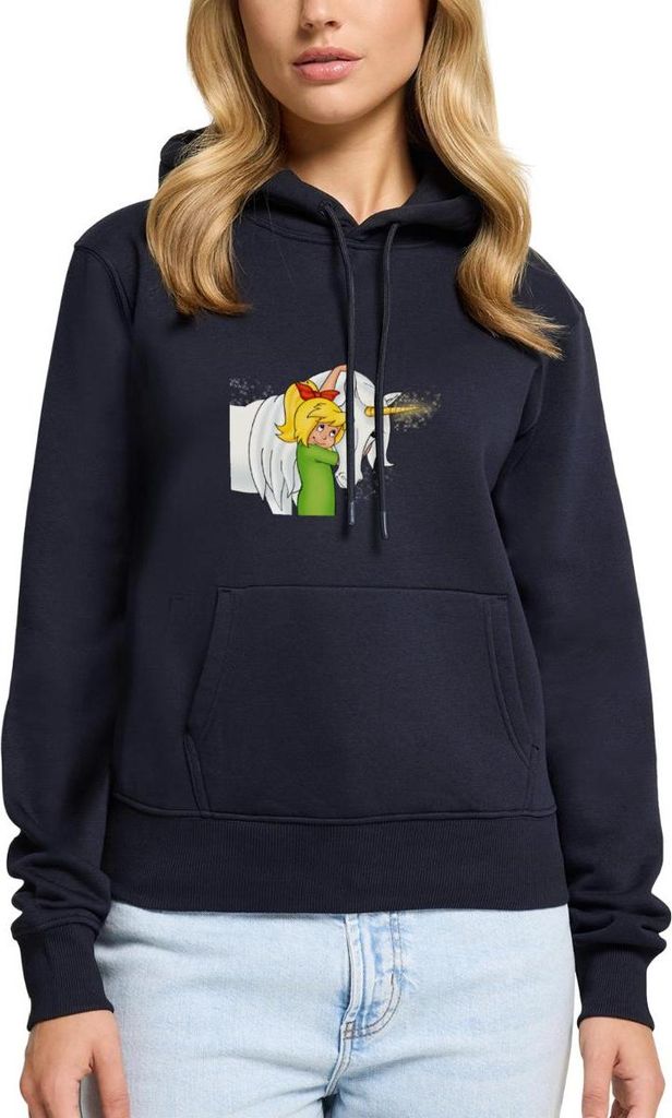 Spreadshirt Bibi Blocksberg Mit Einhorn Goldhörnchen Damen Premium Hoodie, XXL, Navy