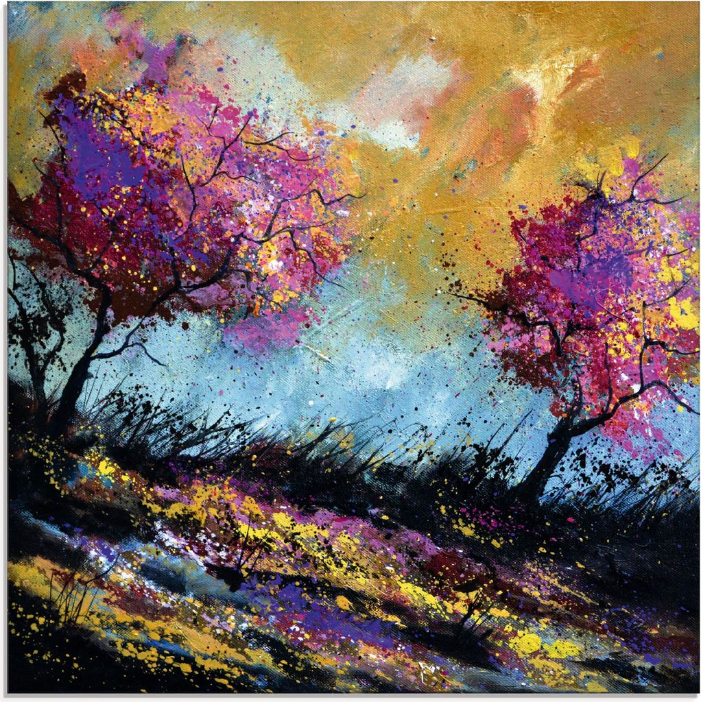 ARTland Glasbild Herbst-Eichen Größe: 20x20 cm