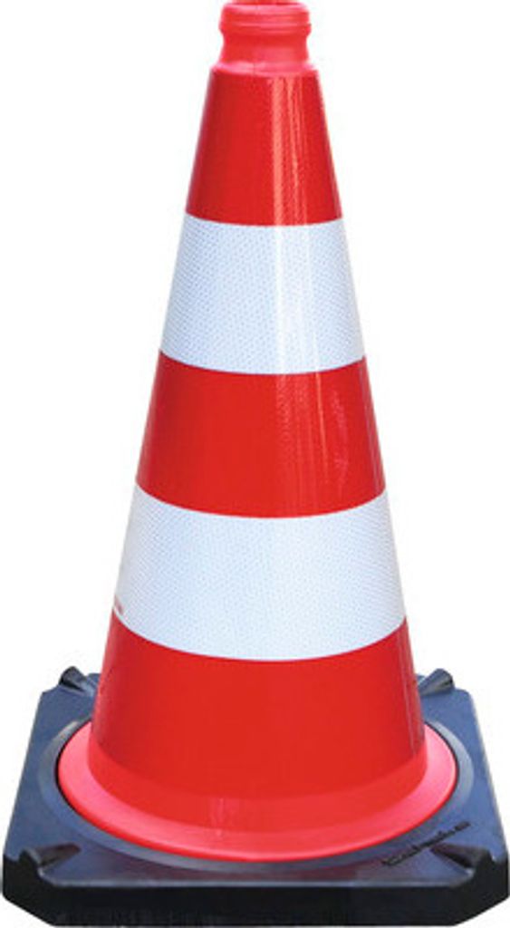 Leitkegel BASt nach TL PVC zweiteilig vollreflektierende Folie Typ RA1/A rot-weiß Ø 36 cm 40 cm x 50 cm