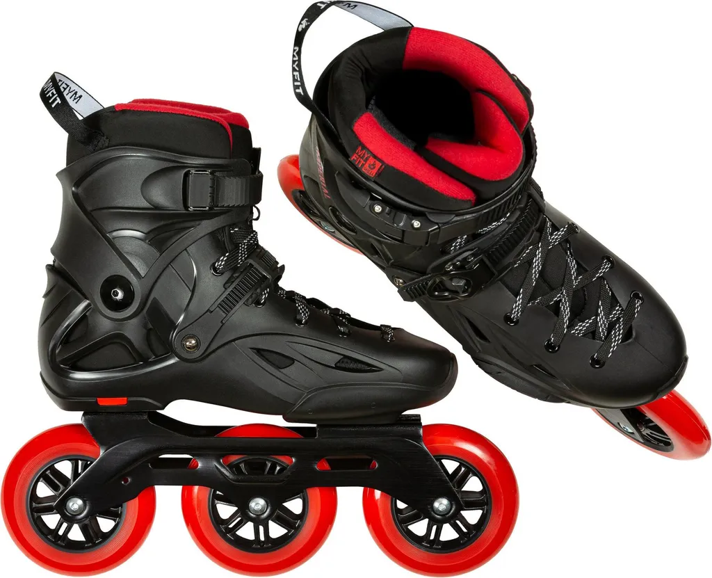 Roller Freeskate 3 roues Powerslide Imperial 110 coloris Noir et Rouge - 5